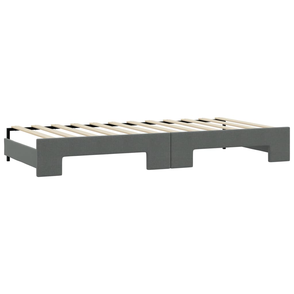 vidaXL Divano Letto Estraibile Materassi Grigio Scuro 90x200cm Tessuto