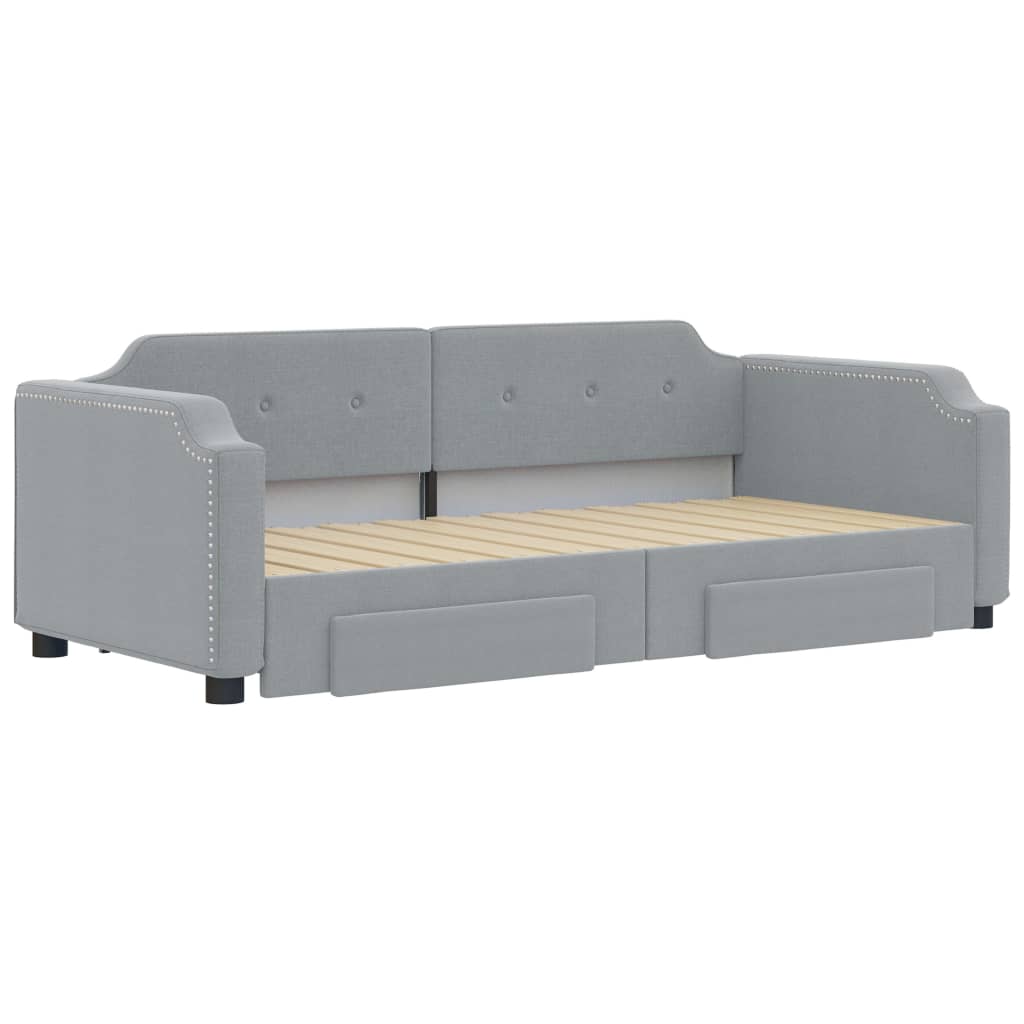 Divano Letto Estraibile Cassetti Grigio Chiaro 90x200cm Tessutocod mxl 82775