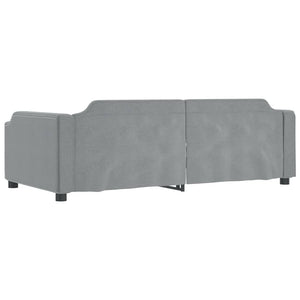 Divano Letto Estraibile Cassetti Grigio Chiaro 90x200cm Tessuto 3197670