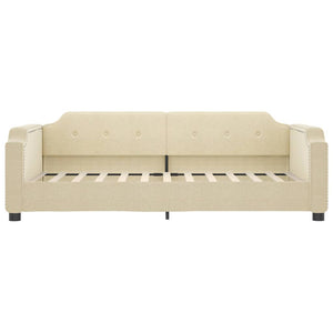 Divano Letto Estraibile con Cassetti Crema 90x200 cm in Tessuto 3197674