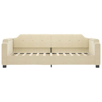 Divano Letto Estraibile con Cassetti Crema 90x200 cm in Tessuto