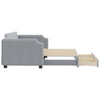Divano Letto Estraibile Cassetti Grigio Chiaro 90x190cm Tessuto