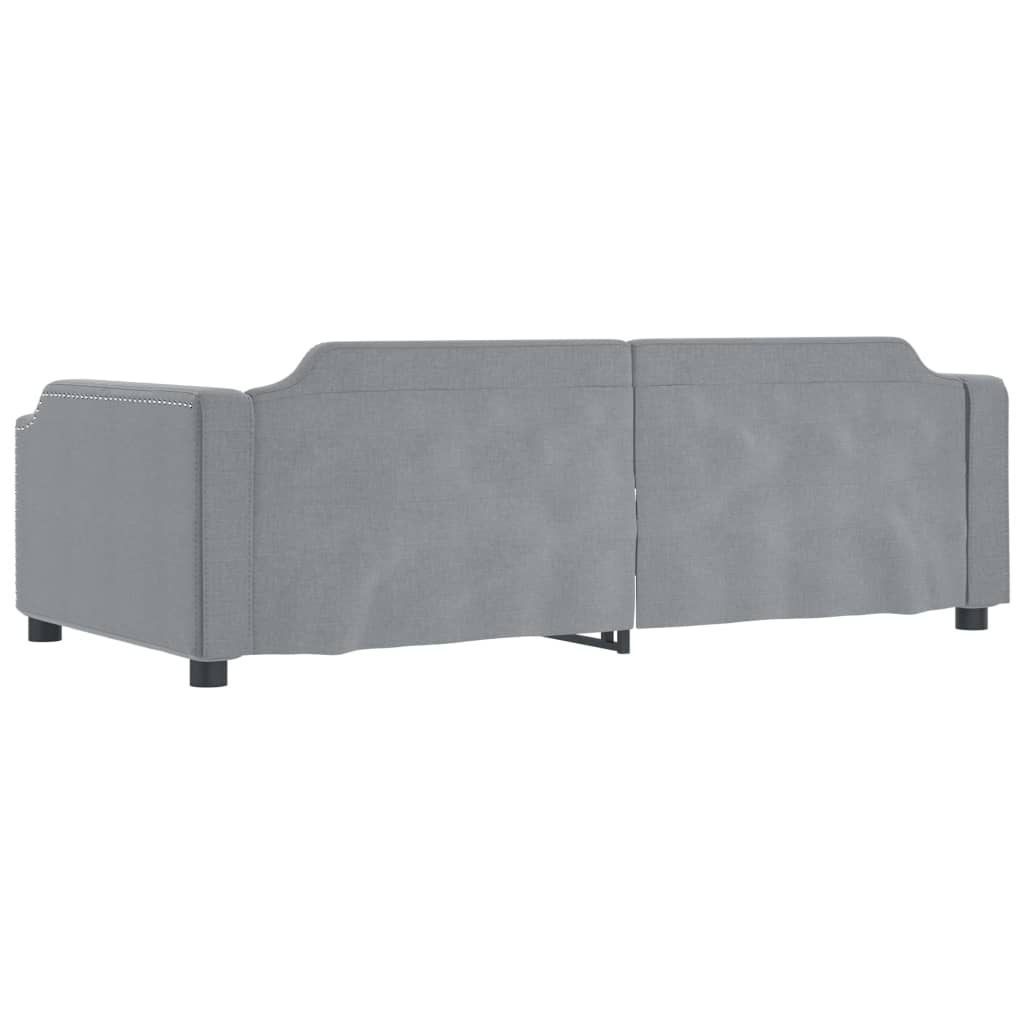 Divano Letto Estraibile Cassetti Grigio Chiaro 90x190cm Tessuto 3197680