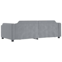 Divano Letto Estraibile Cassetti Grigio Chiaro 90x190cm Tessuto