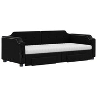 Divano Letto Estraibile con Cassetti Nero 90x200 cm in Tessutocod mxl 106660