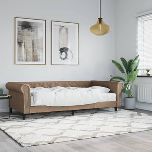 Divano Letto con Materasso Cappuccino 90x200 cm in Similpelle 3197722