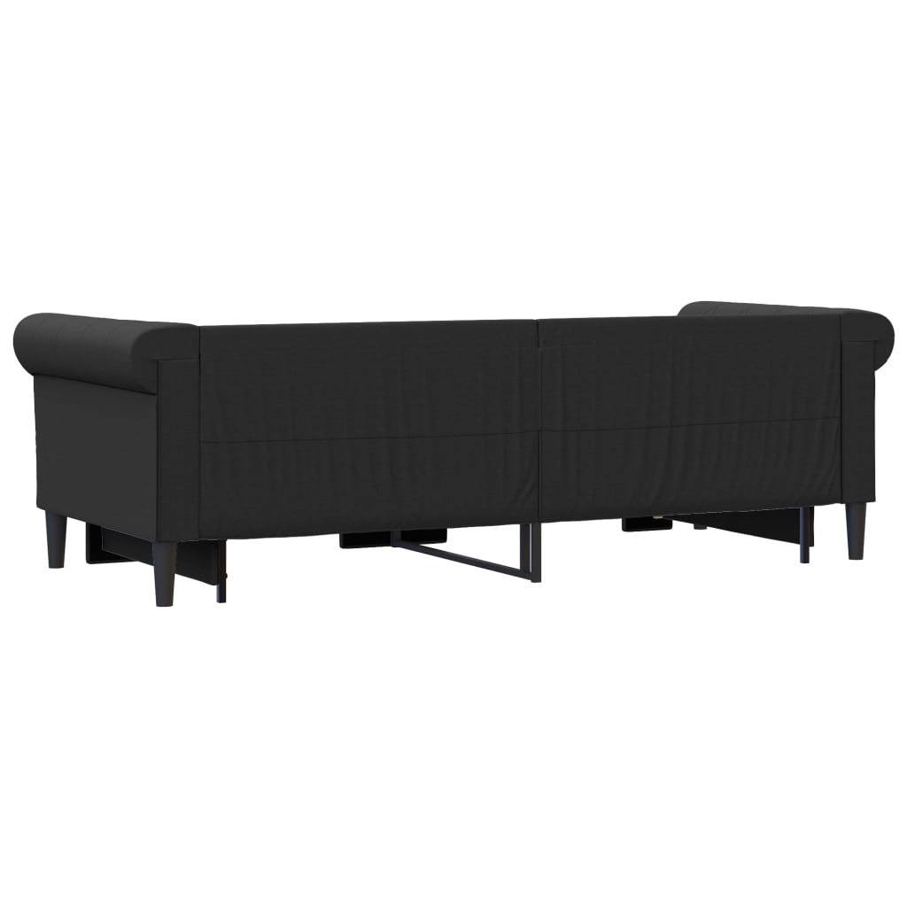 Divano Letto con Letto Estraibile-Sofa Letto-Daybed Nero 90x200 cm in Similpelle