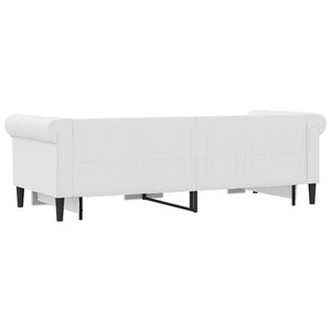 Divano Letto con Letto Estraibile Bianco 90x200cm in Similpelle