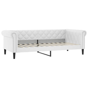 Divano Letto con Letto Estraibile-Sofa Letto-Daybed Bianco 90x200cm in Similpelle
