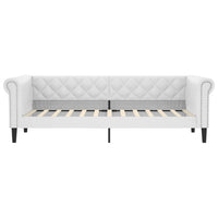 Divano Letto con Letto Estraibile-Sofa Letto-Daybed Bianco 90x200cm in Similpelle