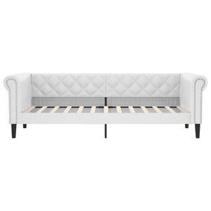 Divano Letto con Letto Estraibile-Sofa Letto-Daybed Bianco 90x200cm in Similpelle