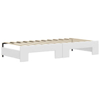 Divano Letto con Letto Estraibile-Sofa Letto-Daybed Bianco 90x200cm in Similpelle