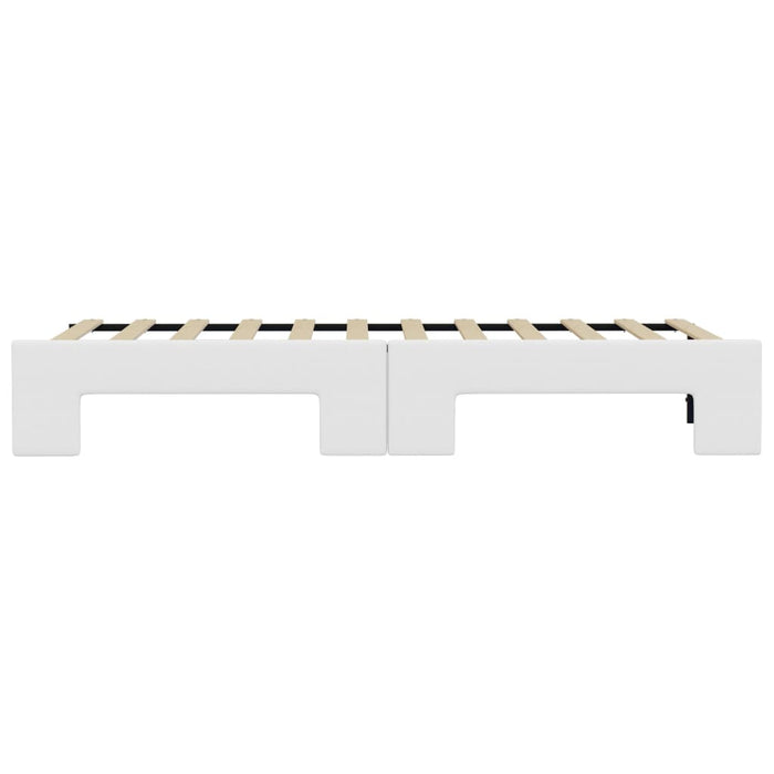 Divano Letto con Letto Estraibile-Sofa Letto-Daybed Bianco 90x200cm in Similpelle