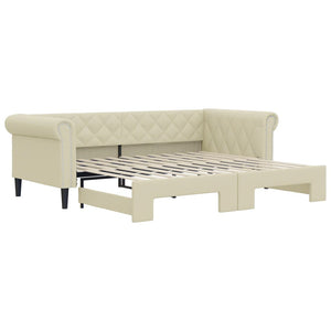 Divano Letto con Letto Estraibile Crema 90x200 cm in Similpelle 3197725