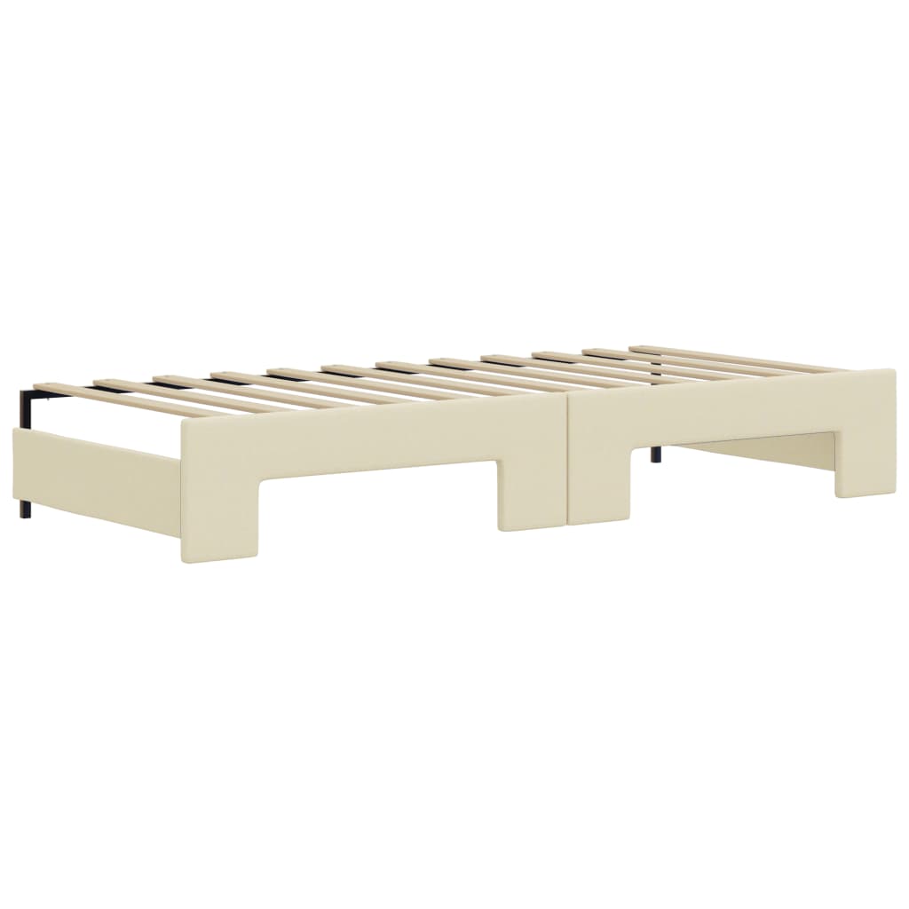 Divano Letto con Letto Estraibile Crema 90x200 cm in Similpelle 3197725