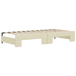 Divano Letto con Letto Estraibile Crema 90x200 cm in Similpelle 3197725