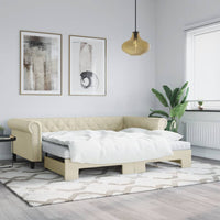 Divano Letto con Letto Estraibile Crema 90x200 cm in Similpellecod mxl 130594