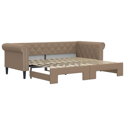 Divano Letto Estraibile-Sofa Letto-Daybed Cappuccino 90x200 cm in Similpelle