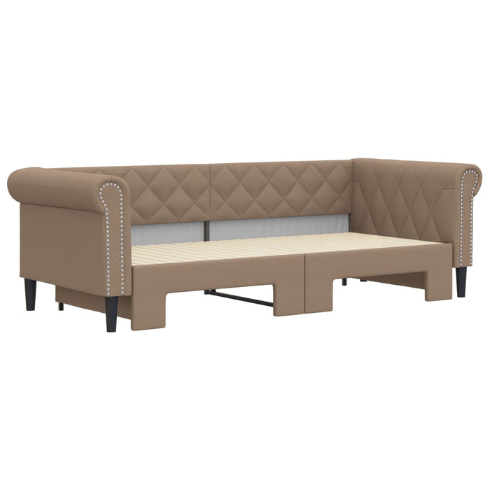 Divano Letto Estraibile-Sofa Letto-Daybed Cappuccino 90x200 cm in Similpelle