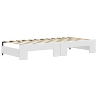 Divano Letto Estraibile e Materassi Bianco 90x200 cm Similpelle