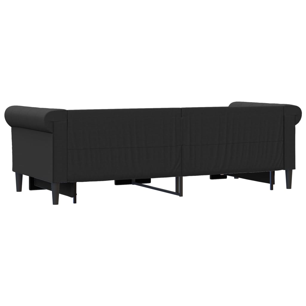 Divano Letto Estraibile con Cassetti Nero 90x200 cm Similpelle 3197731