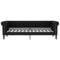 Divano Letto Estraibile con Cassetti Nero 90x200 cm Similpelle