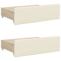 Divano Letto Estraibile con Cassetti Crema 90x200 cm Similpelle