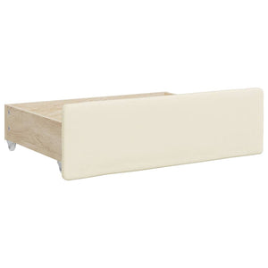 Divano Letto Estraibile con Cassetti Crema 90x200 cm Similpelle 3197733