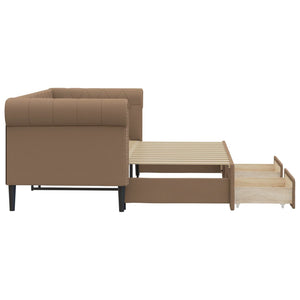 Divano Letto Estraibile Cassetti Cappuccino 90x200cm Similpelle 3197734