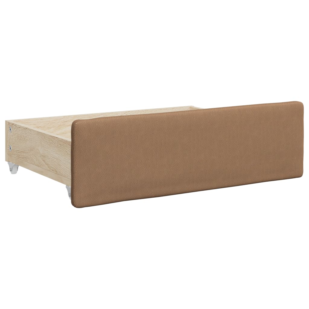 Divano Letto Estraibile Cassetti Cappuccino 90x200cm Similpelle 3197738