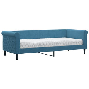 Divano Letto con Materasso-Sofa Letto-Daybed Blu 80x200 cm in Velluto 604410