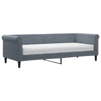 Divano Letto con Materasso-Sofa Letto-Daybed Grigio Scuro 80x200 cm in Velluto 362625