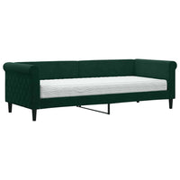 Divano Letto con Materasso-Sofa Letto-Daybed Verde Scuro 80x200 cm in Velluto 496602