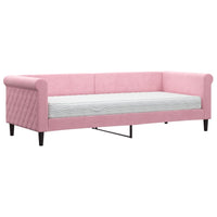 Divano Letto con Materasso Rosa 80x200 cm in Velluto