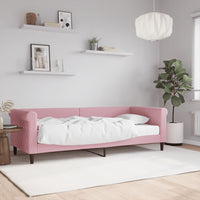 Divano Letto con Materasso-Sofa Letto-Daybed Rosa 80x200 cm in Velluto 180726