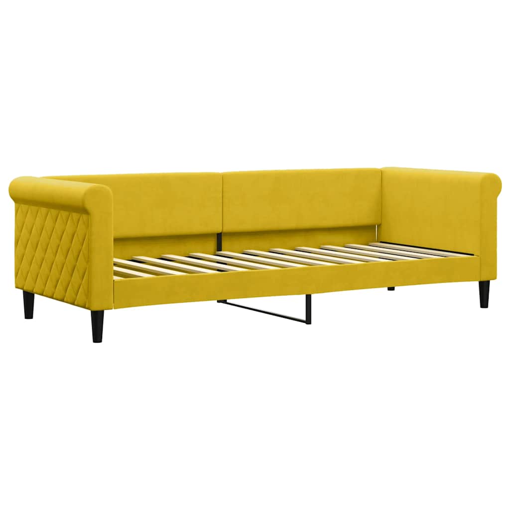 Divano Letto con Materasso-Sofa Letto-Daybed Giallo 80x200 cm in Velluto 264989