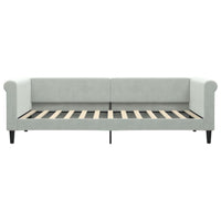Divano Letto con Materasso Grigio Chiaro 90x200 cm in Velluto 3197747