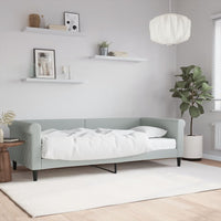 Divano Letto con Materasso-Sofa Letto-Daybed Grigio Chiaro 90x200 cm in Velluto 672446