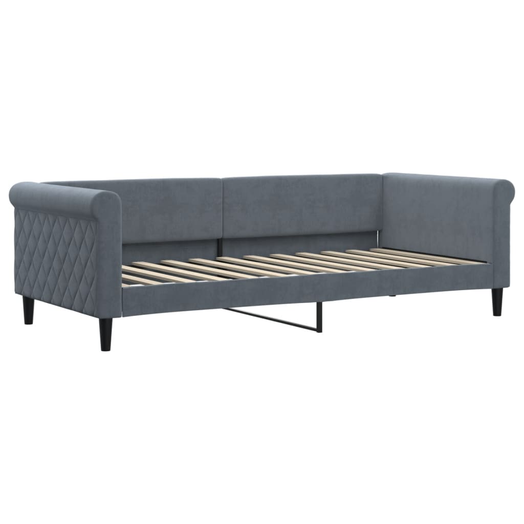 Divano Letto con Materasso-Sofa Letto-Daybed Grigio Scuro 90x200 cm in Velluto 745291