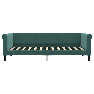 Divano Letto con Materasso Verde Scuro 90x200 cm in Velluto 3197749