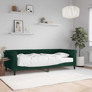 Divano Letto con Materasso-Sofa Letto-Daybed Verde Scuro 90x200 cm in Velluto 914148