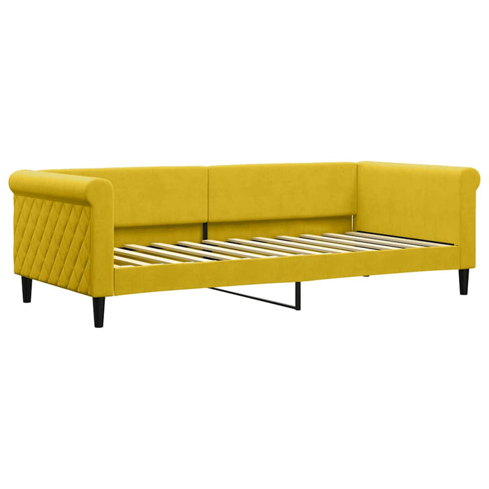 Divano Letto con Materasso-Sofa Letto-Daybed Giallo 90x200 cm in Velluto 788944