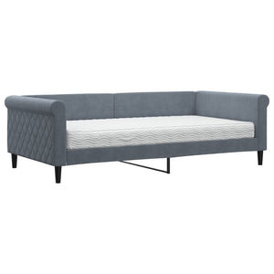 Divano Letto con Materasso-Sofa Letto-Daybed Grigio Scuro 100x200 cm in Velluto 872310