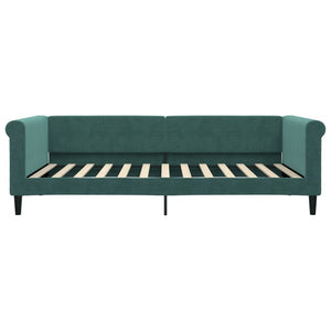 Divano Letto con Materasso Verde Scuro 100x200 cm in Velluto 3197756