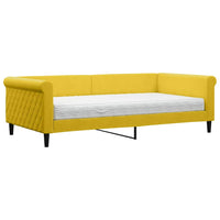 Divano Letto con Materasso-Sofa Letto-Daybed Giallo 100x200 cm in Velluto 640525