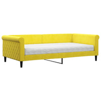 vidaXL Divano Letto con Materasso Giallo 100x200 cm in Velluto