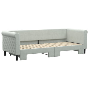 Divano Letto con Letto Estraibile-Sofa Letto-Daybed Grigio Chiaro 80x200 Velluto 848801