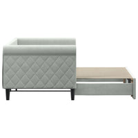 Divano Letto con Letto Estraibile Grigio Chiaro 80x200 Velluto 3197764