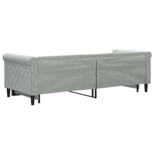 Divano Letto con Letto Estraibile-Sofa Letto-Daybed Grigio Chiaro 80x200 Velluto 848801