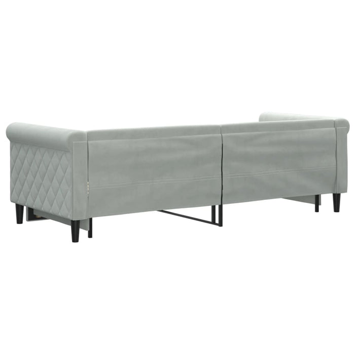Divano Letto con Letto Estraibile Grigio Chiaro 80x200 Velluto